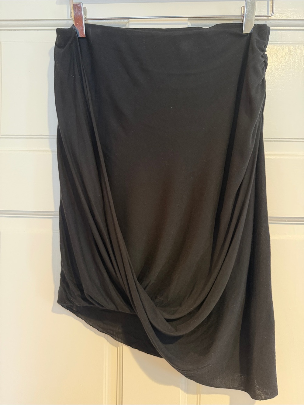 Express Black Asymmetrical Draped Skirt